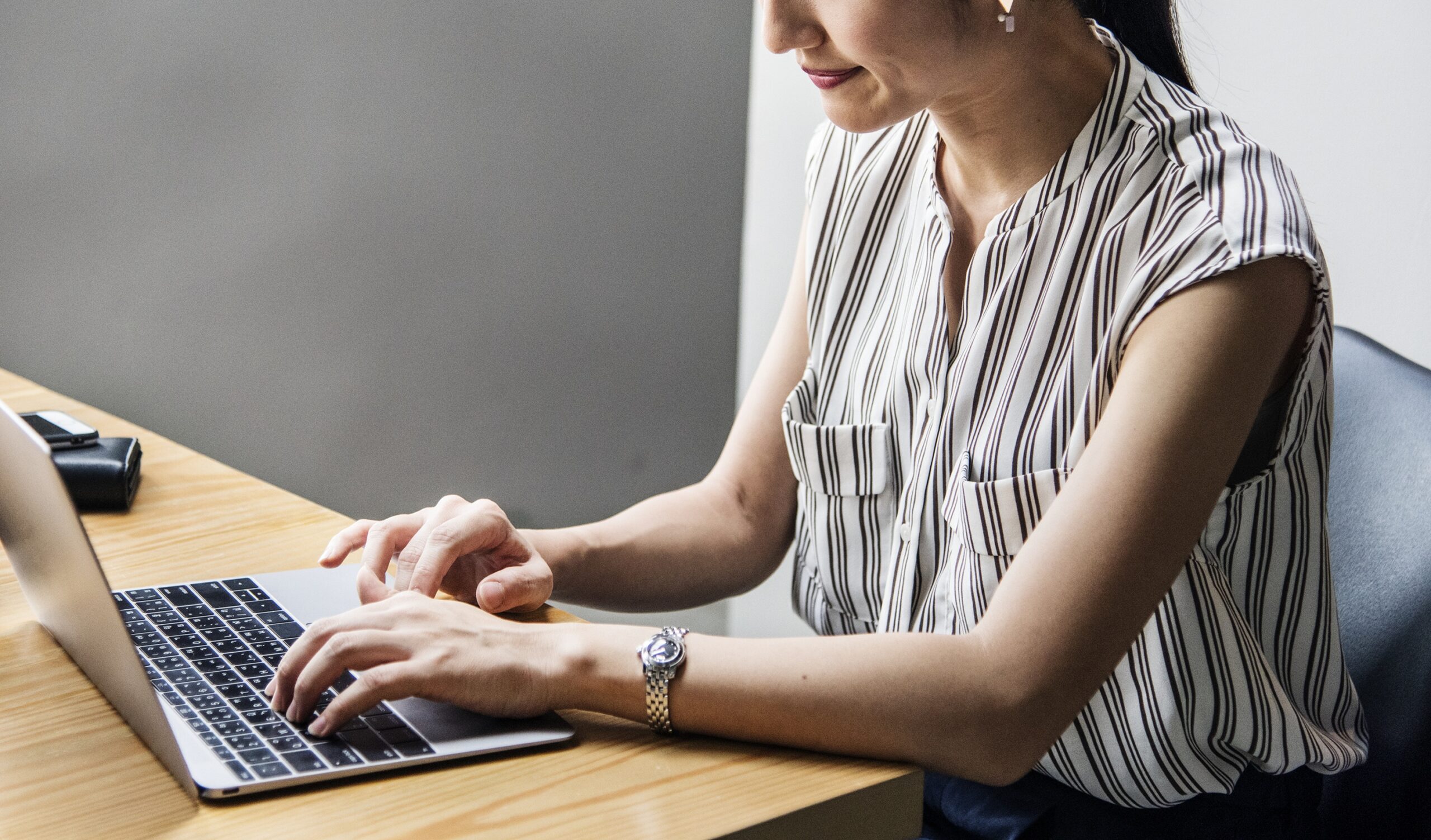 woman working on a laptop